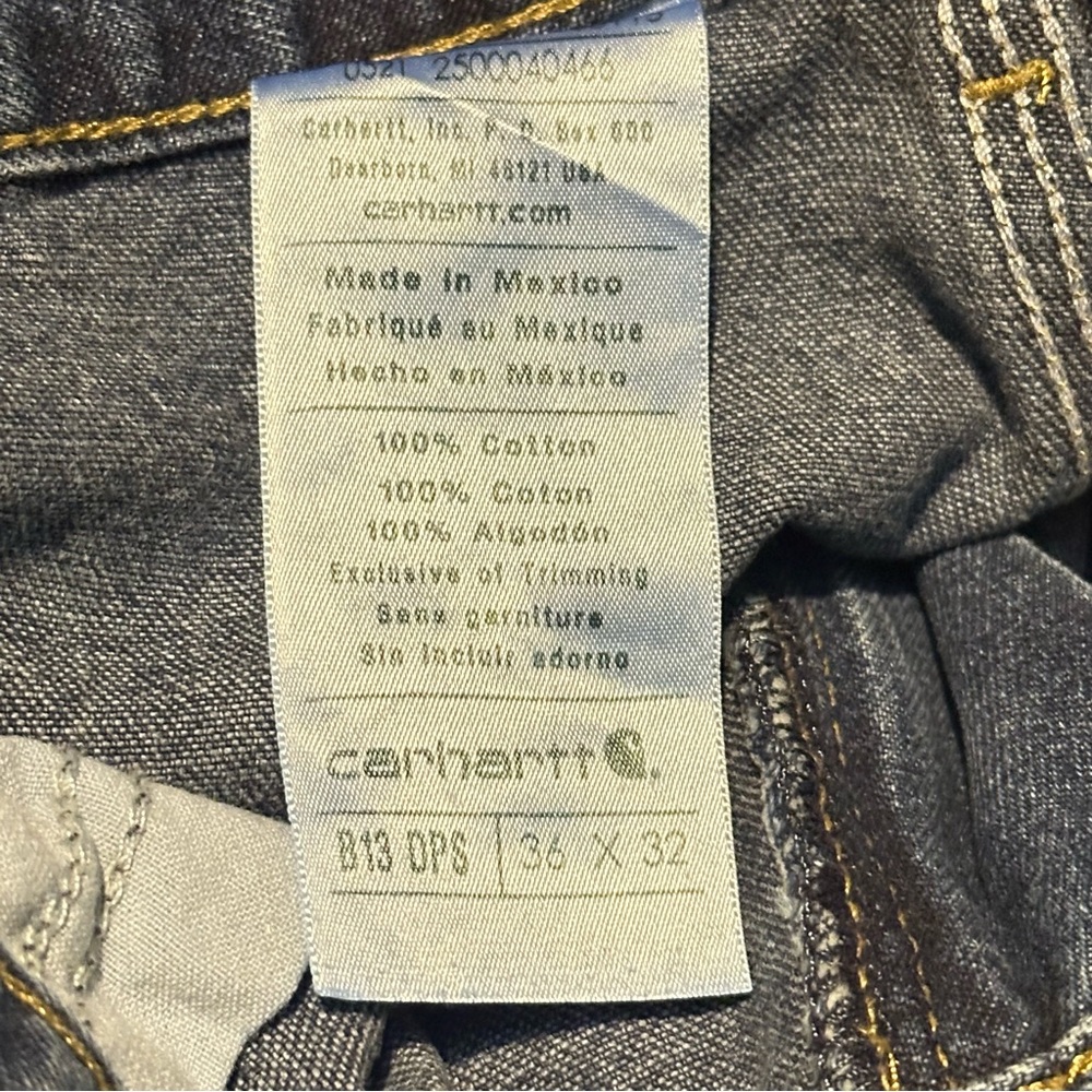 Carhartt Loose Original Fit‎ Work Dungaree Carpenter Jeans B13 DPS 36x32 NWT - Picture 9 of 12